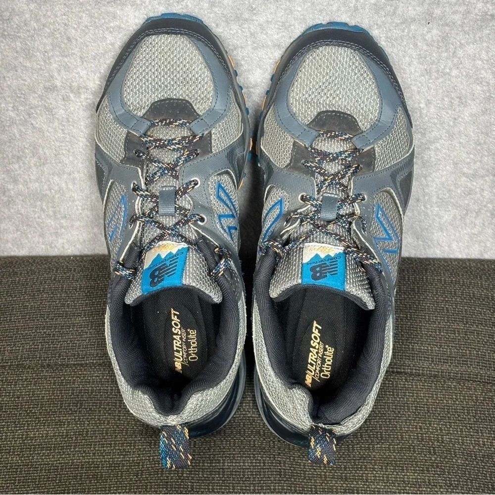 New Balance 481 V3 Trail Running Athletic Shoes-Gray/Blue/Yellow-Men Size 8.5